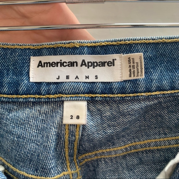 American Apparel Long Denim Cut Off Shorts - Picture 9 of 9